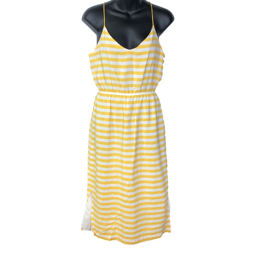 J CREW STRIPED HALTER SPAGHETTI STRAP silk DRESS SIZE 2